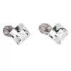 Strieborné náušnice pecka s kryštálmi Swarovski biely štvorec 31065.1
