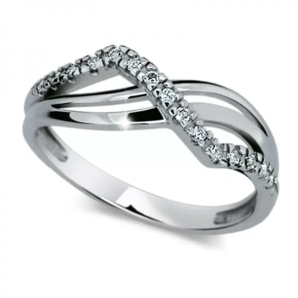 Prsteň so zirkónmi DZ2082