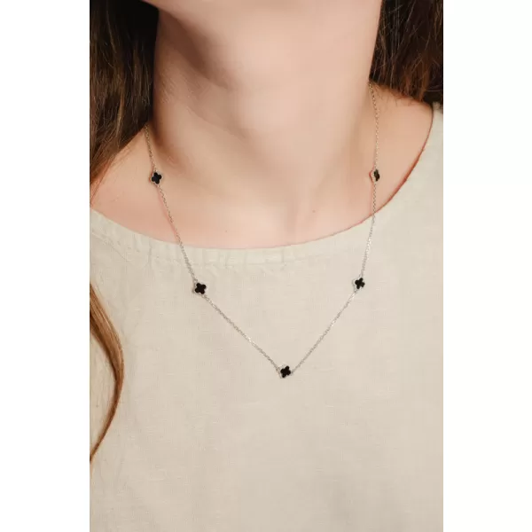 Dámsky náhrdelník striebro 925 štvorlístky PKL-5027