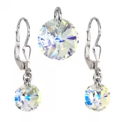 Súprava šperkov s kryštálmi Swarovski náušnice a prívesok AB efekt okrúhle 39090.2