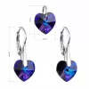 Súprava šperkov s kryštálmi Swarovski náušnice a prívesok modrá srdce 39003.5 heliotrope