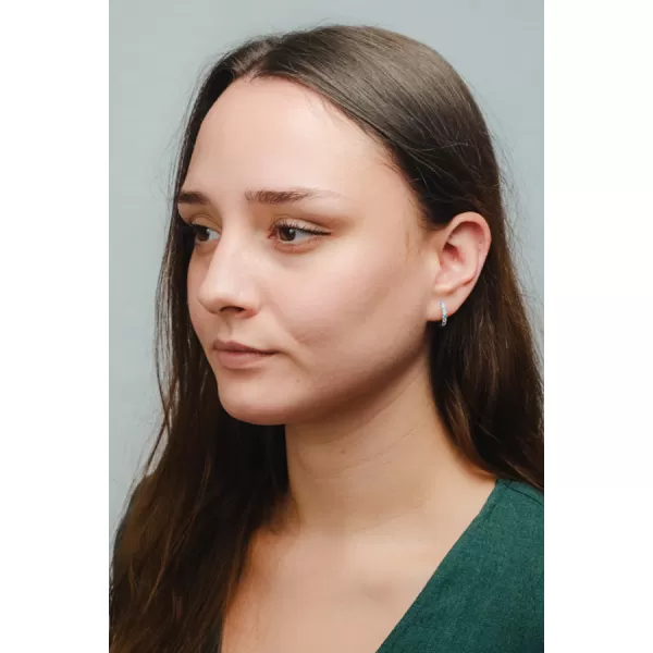 Dámske náušnice striebro 925 zirkón kruhy s modrej kamene PKL-2268