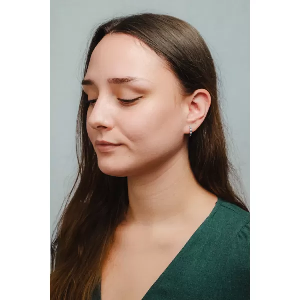 Dámske náušnice striebro 925 zirkón kruhy s modrej kamene PKL-2270