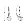 Strieborné náušnice visiace s kryštálmi Swarovski biele okrúhle 31112.1