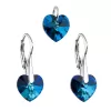 Sada šperkov s kryštálmi Swarovski náušnice a prívesok modrá srdce 39003.5 bermuda blue