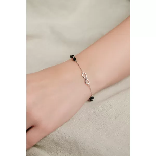 Dámsky náramok striebro 925 nekonečno s guličkami PKL-4042