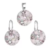 Súprava šperkov s kryštálmi Swarovski náušnice a prívesok ružové okrúhle 39117.3