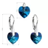 Sada šperkov s kryštálmi Swarovski náušnice a prívesok modrá srdce 39003.5 bermuda blue