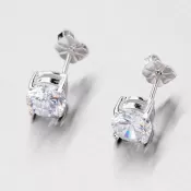 Strieborné náušnice so zirkónmi 6 mm YNG2028
