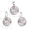 Súprava šperkov s kryštálmi Swarovski náušnice a prívesok ružové okrúhle 39117.3