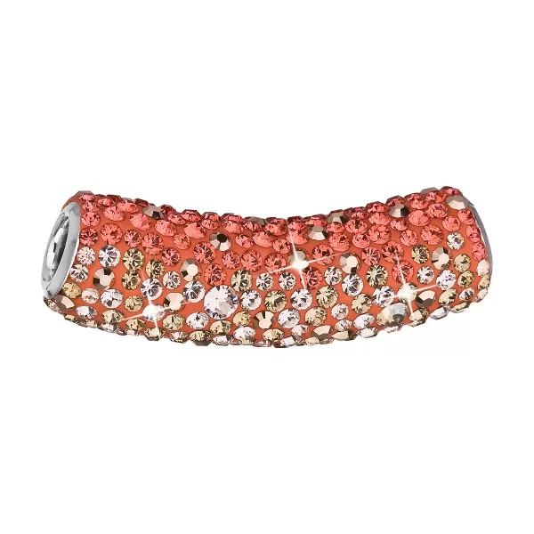 Strieborný prívesok s kryštálmi Swarovski oranžová trubička 34132.4