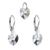 Súprava šperkov s kryštálmi Swarovski náušnice a prívesok biela srdce 39003.1