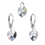 Súprava šperkov s kryštálmi Swarovski náušnice a prívesok biela srdce 39003.1
