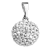 Strieborný prívesok s kryštálmi Swarovski biely okrúhly 34080.1