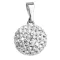 Strieborný prívesok s kryštálmi Swarovski biely okrúhly 34080.1