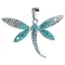 Strieborný prívesok s kryštálmi Swarovski modro-zelená vážka 34164.3