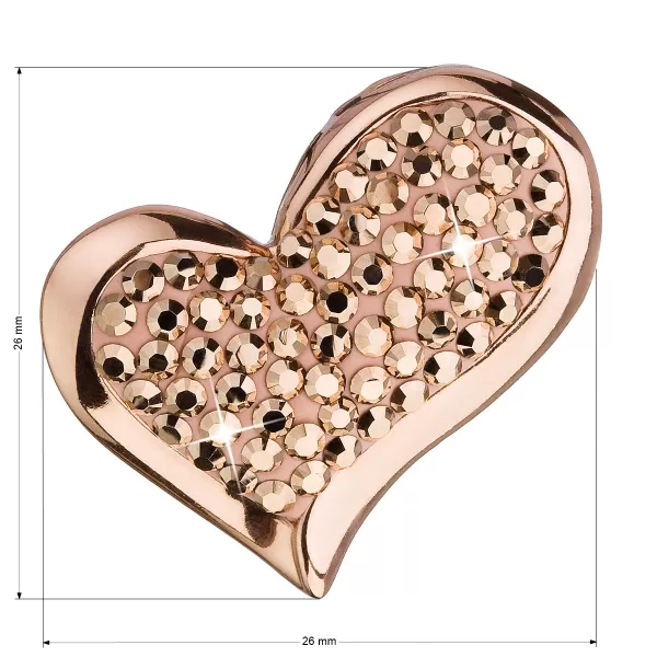 Strieborný prívesok s kryštálmi ružové srdce 34184.5