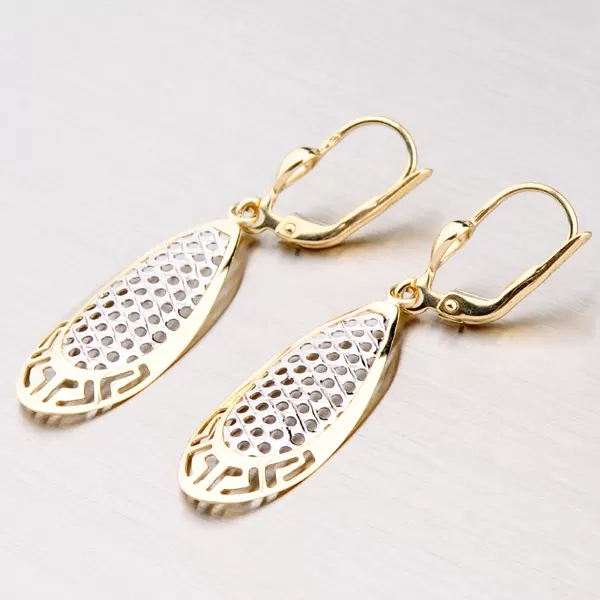 Zlaté visiace náušnice 42-3179