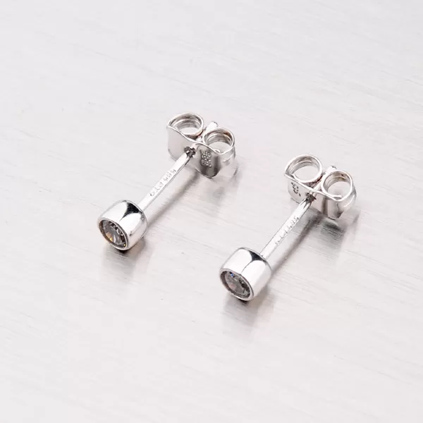 Kôstky so zirkónom z bieleho zlata 148-1074