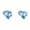 Strieborné náušnice pecka s kryštálmi Swarovski modré srdce 31139.3