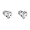 Strieborné náušnice pecka s kryštálmi Swarovski biele srdce 31139.1