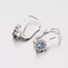 Náušnice z bieleho zlata s modrým zirkónom 42-3960