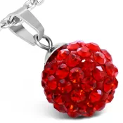 Guľôčka s červenými kryštálmi GWPA161