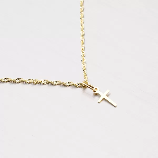 Zlatý jemný prívesok v tvare kríža 322P-130071