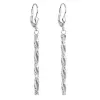 Strieborné náušnice visiace s kryštálmi Swarovski biele 31128.1