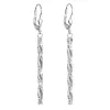 Strieborné náušnice visiace s kryštálmi Swarovski biele 31128.1
