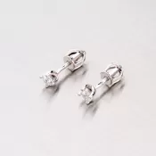 Zlaté kôstky so zirkónom - biele zlato 42-31049