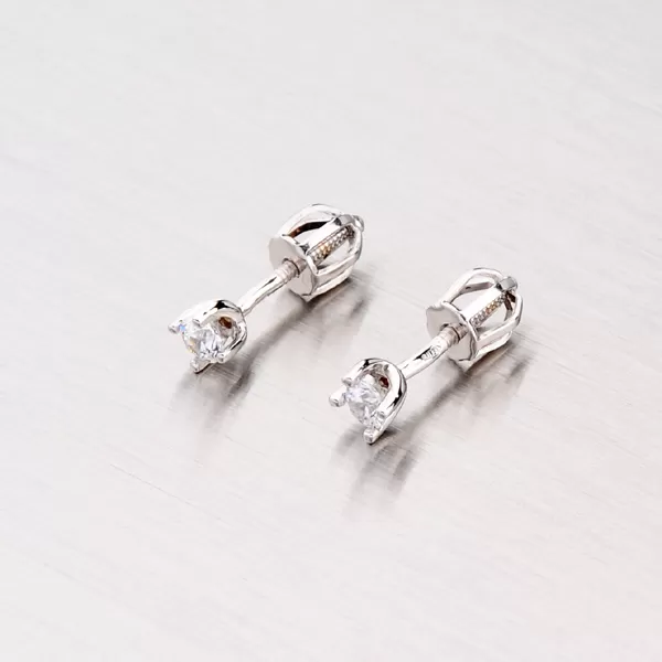 Zlaté kôstky so zirkónom - biele zlato 42-31049