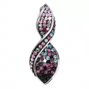 Strieborný prívesok s kryštálmi fialová špirála 34166.3