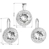 Súprava šperkov s kryštálmi Swarovski náušnice a prívesok biele okrúhle 39107.1