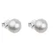Strieborné náušnice pecka s perlou Swarovski biele okrúhle 31142.1