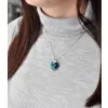Strieborný prívesok s kryštálmi Swarovski modré srdce 34002.5