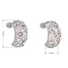 Strieborné náušnice visiace s kryštálmi Swarovski ružový polkruh 31164.3