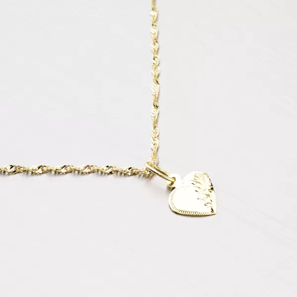 Zlaté srdce s rytím 322p-131047