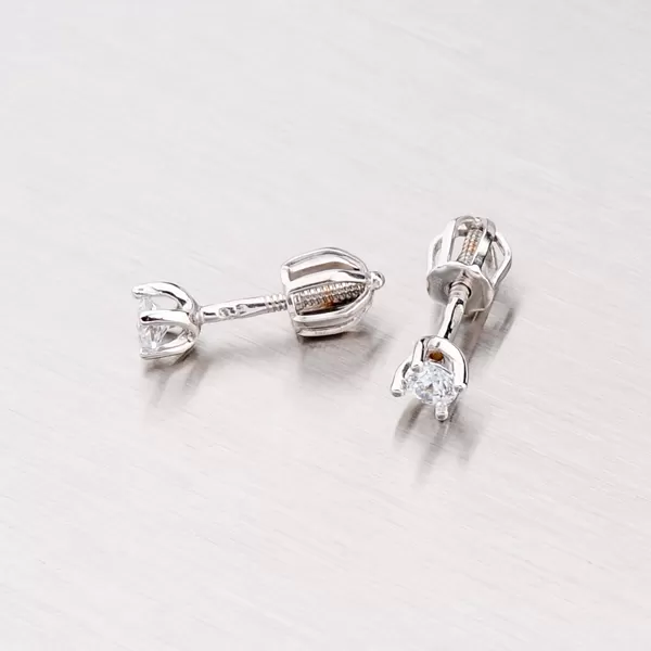 Zlaté kôstky so zirkónom - biele zlato 42-31049