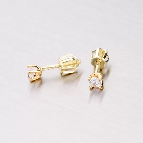 Zlaté kôstky so zirkónom 42-31041