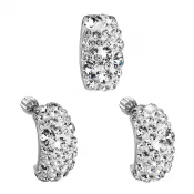 Súprava šperkov s kryštálmi Swarovski náušnice a prívesok biely obdĺžnik 39116.1