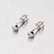 Kôstky so zirkónom z bieleho zlata 42-3300