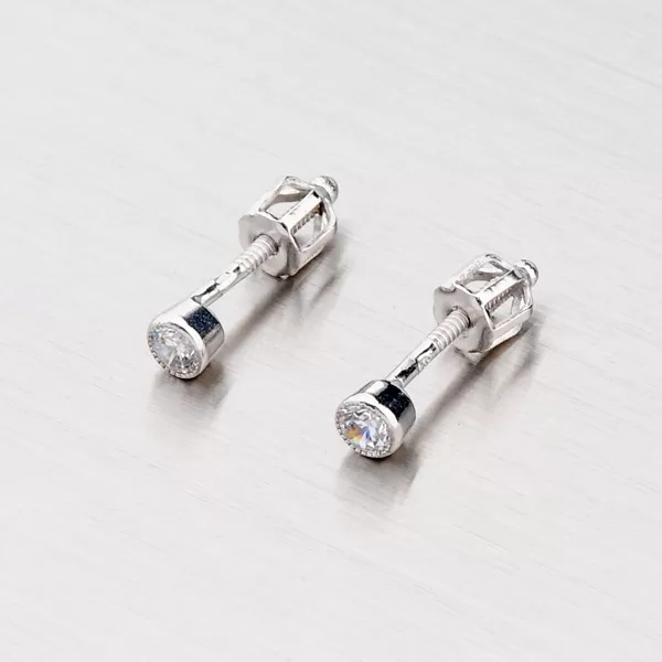 Kôstky so zirkónom z bieleho zlata 42-3300