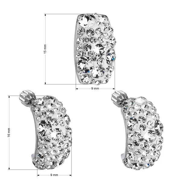 Súprava šperkov s kryštálmi Swarovski náušnice a prívesok biely obdĺžnik 39116.1
