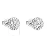 Strieborné náušnice pecka s kryštálmi Swarovski biele okrúhle 31136.1