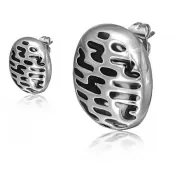 Oválne oceľové náušnice GEBB293