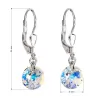 Strieborné náušnice visiace s kryštálmi Swarovski AB efekt okrúhle 31134.2