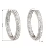 Strieborné náušnice kruhy s kryštálmi Swarovski biely kruh 31122.1