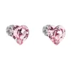 Strieborné náušnice pecka s kryštálmi Swarovski ružové srdce 31139.3