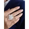 Strieborný prsteň s kryštálmi Swarovski biela kvietka 35012.1